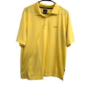 Greg Norman Yellow Polo Shirt Mens Short Sleeve Embroidered Logo Sz L